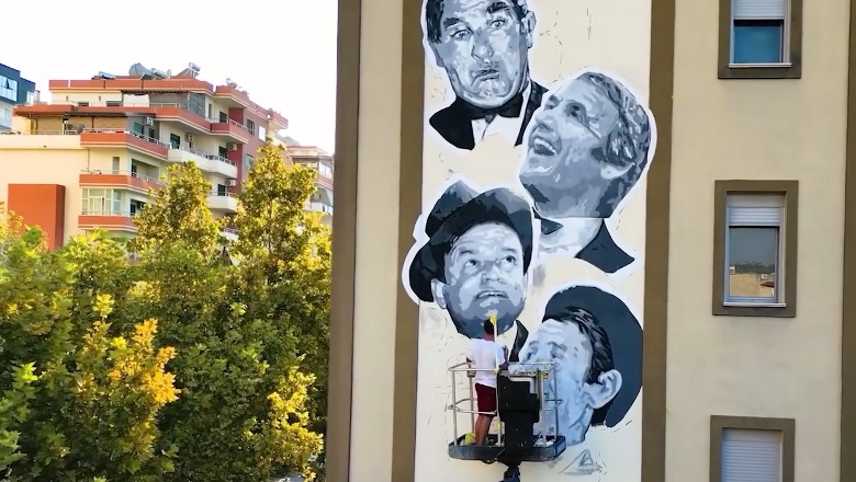 VIDEO/ Muralja me parodistët e Vlorës si një kujtesë për humorin e hollë