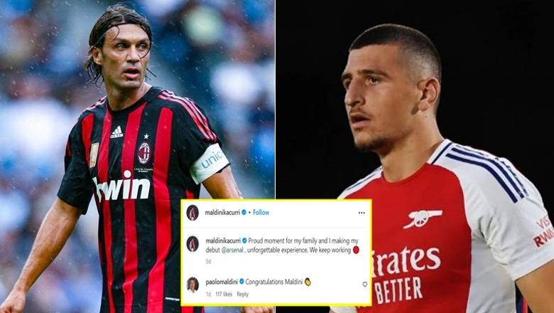 FOTO/ Debutoi me Arsenalin, Paolo Maldini i shkruan Maldin Kaçurrit