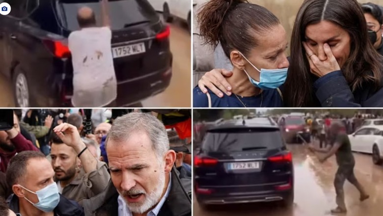 Katastrofa në Valencia/ Mbreti Felipe dhe Kryeministri Sanchez priten me protesta, gurë e baltë nga banorët! I quajnë vrasës  (VIDEO)