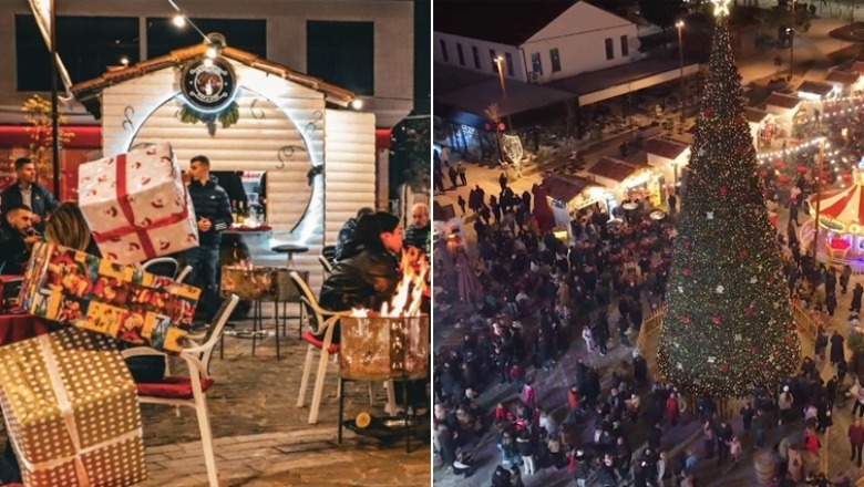 Çelet tregu i Krishtlindjeve në Berat! Qyteti i UNESCO-s, i magjishëm me ngjyrat e dritat festive