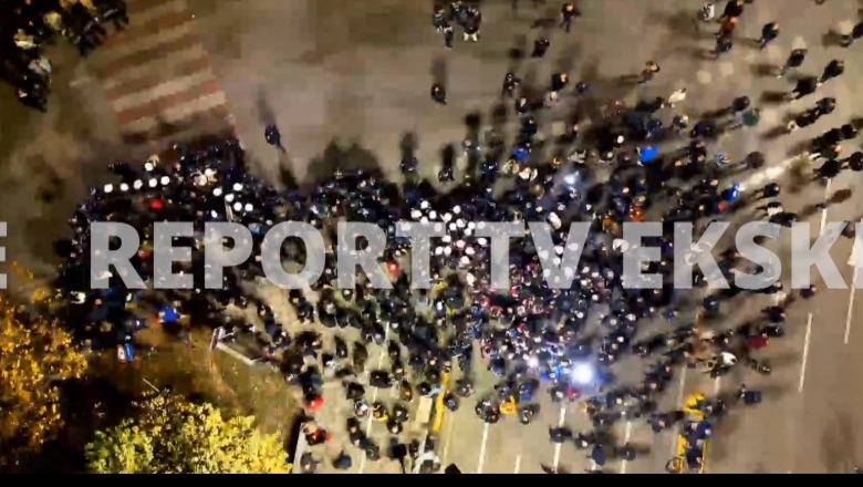 Ekskluzive/ Report Tv sjell pamjet me dron nga protesta e PD, ja pjesëmarrja në rrugën e Elbasanit