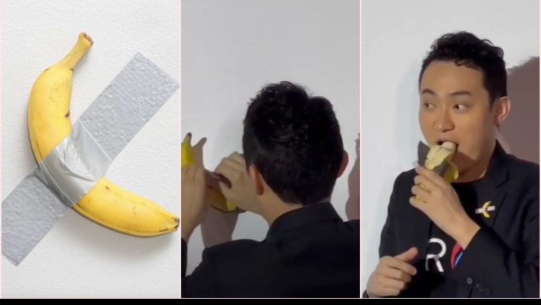 E bleu 6.2 milionë dollarë në një ankand, miliarderi Justin Sun ha bananen ‘Cattelan’