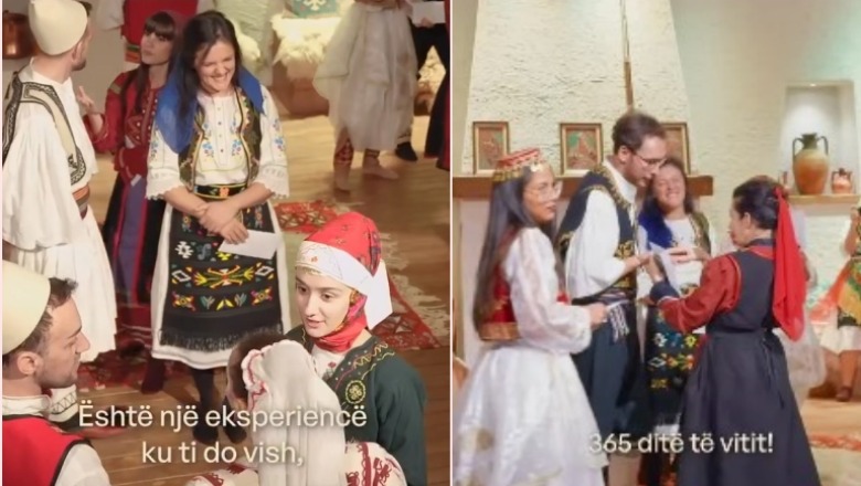 Tiranë, hapet 'Oda e zjarrit'! Mbrëmje me këngë, valle e kostume tradicionale shqiptare (VIDEO)