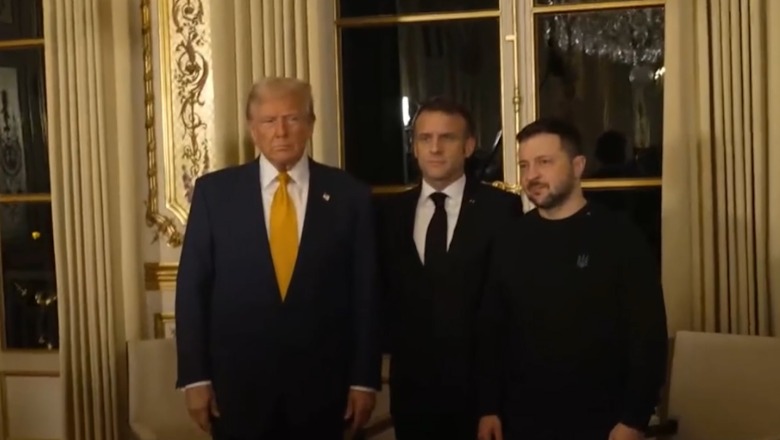 Presidenti Zelensky mbërrin në pallatin presidencial francez, takim trepalësh me Macron e Trump