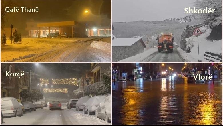 Moti i Keq/ Vendi përfshihet nga shiu e bora, bllokohet bypass i Murrizit e 'Rruga e Arbrit', edhe Vlora nën ujë! Në Kukës e Kurbin pezullohet mësimi në zonat e thella