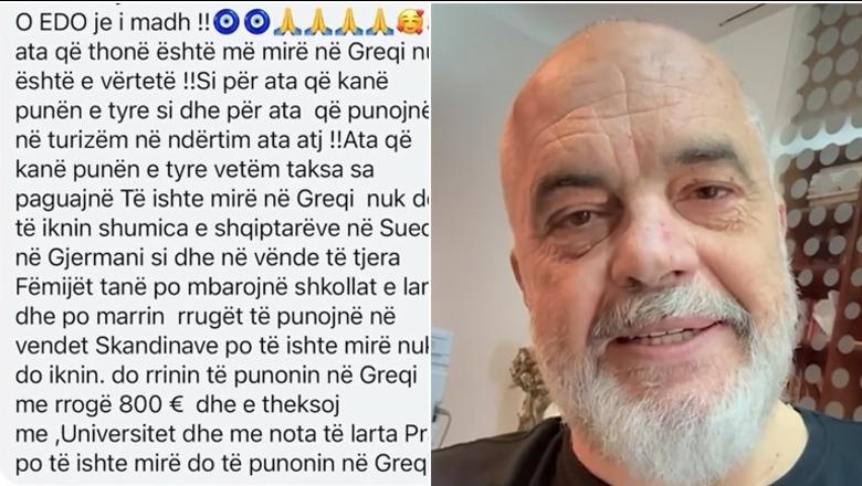 Rama iu përgjigjet komentuesve: S’ka më pagë 250 mijë lekë të vjetra në Shqipëri, në turizëm e ndërtim fitoni sa në Greqi dhe paguani më pak taksa (VIDEO)