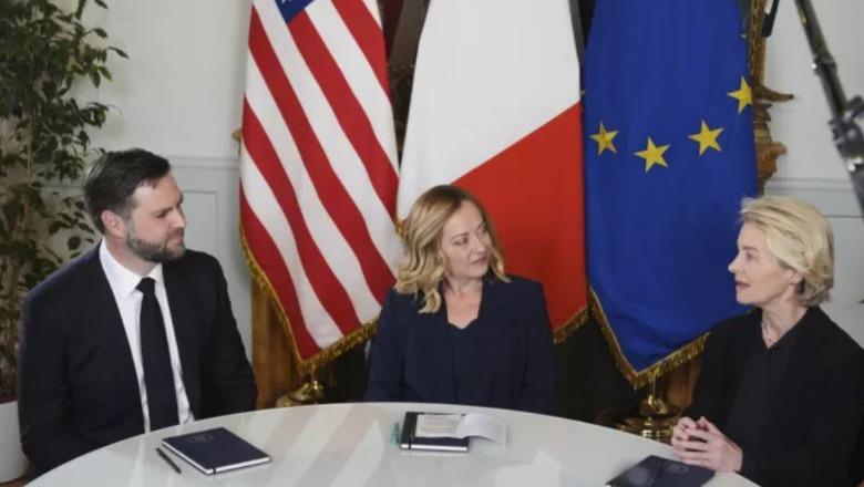 Takimi i zv.presidentit amerikan Vance me Von der Leyen në Romë! Në fokus rifillimi i bisedimeve tregtare BE–SHBA