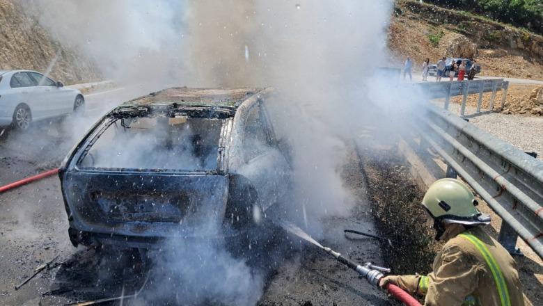 Merr flakë një makinë në bypass-in e Vlorës, shuhet nga zjarrëfikësit