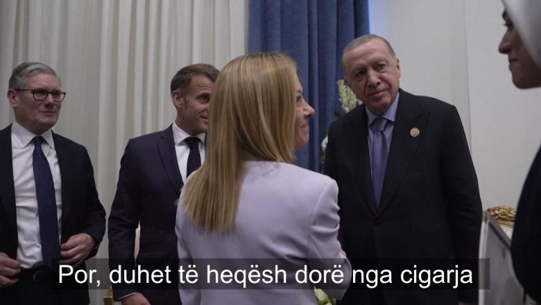 Erdogan komplimenton Melonin, por nuk kursen kritikat: Duhet ta lësh duhanin! Kryeministrja italiane: Nëse e bëj, mund të vras dikë (VIDEO)