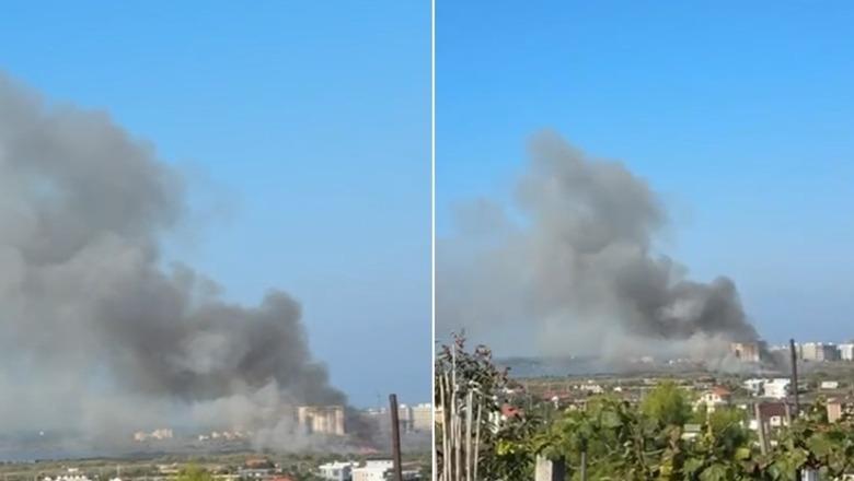 Zjarri përfshin zonën e Kunes në Shëngjin, flakët përhapen nga era