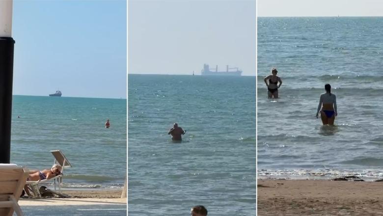 VIDEOLAJM/ Plazh në tetor, turistët e huaj vijojnë të shijojnë detin në Durrës