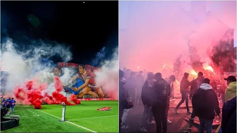 VIDEO/ Kaos dhe përleshje në derbin e Tel Avivit, ndeshja pezullohet pa nisur! Policë të plagosur dhe 9 të arrestuar