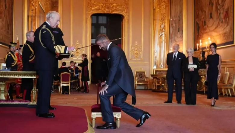 VIDEO/ Legjendë e futbollit anglez, Sir David Beckham pranon titullin 'Kalorës' nga Mbreti Charles