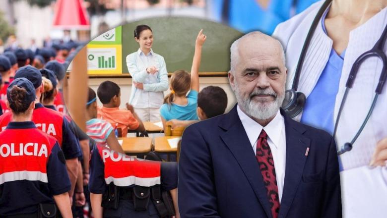 ‘Indeksim pagash çdo vit’, Rama: Rritje për mjekët, mësuesit e policët! 10 600 punonjës do marrin 10 mijë lekë më shumë në muaj