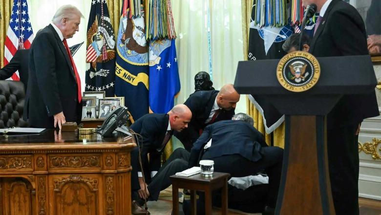 Ishte pranë Donald Trump, momenti kur drejtuesit të një kompanie farmaceutike i bie të fikët në Zyrën Ovale (VIDEO)