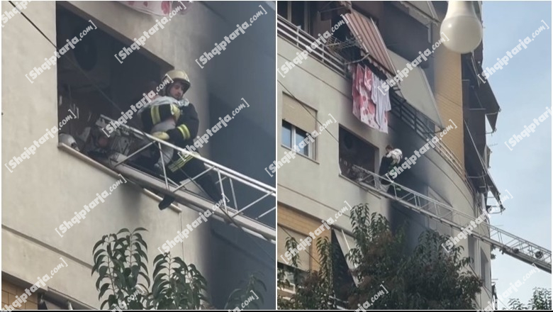 Zjarr në pallatin në Astir, zjarrfikësit shpëtojnë dy fëmijët e vegjël nga ballkoni