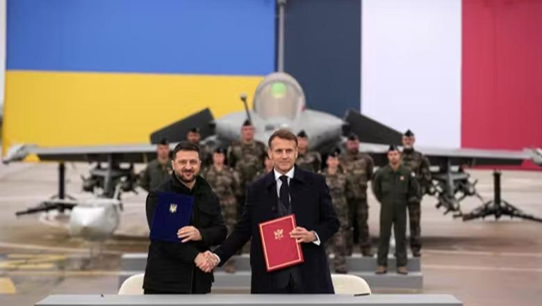 Zelensky takim me Macron në Paris, nënshkruajnë marrëveshjen për blerjen e 100 avionëve luftarakë francezë
