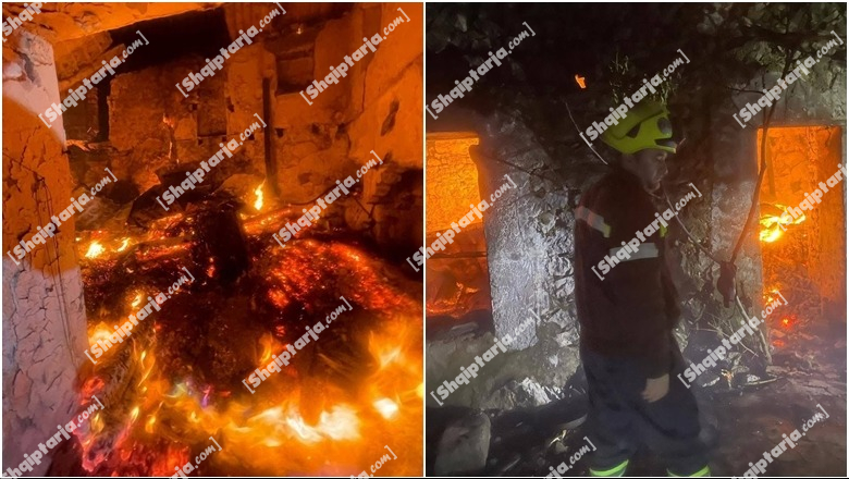 Malësi e Madhe/ Rrufeja shkakton zjarr në një banesë dykatëshe, shtëpia shkrumbohet tërësisht nga flakët