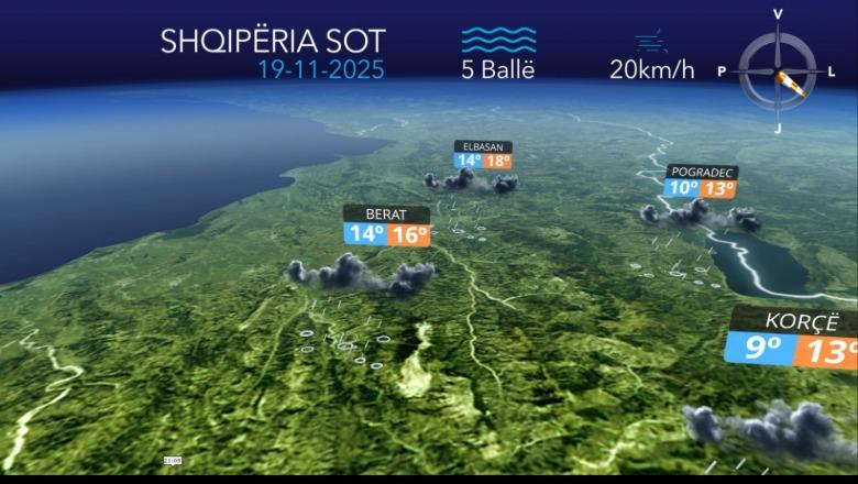 Reshje shiu me intensitet të lartë   parashikimi i motit për sot  VIDEO 