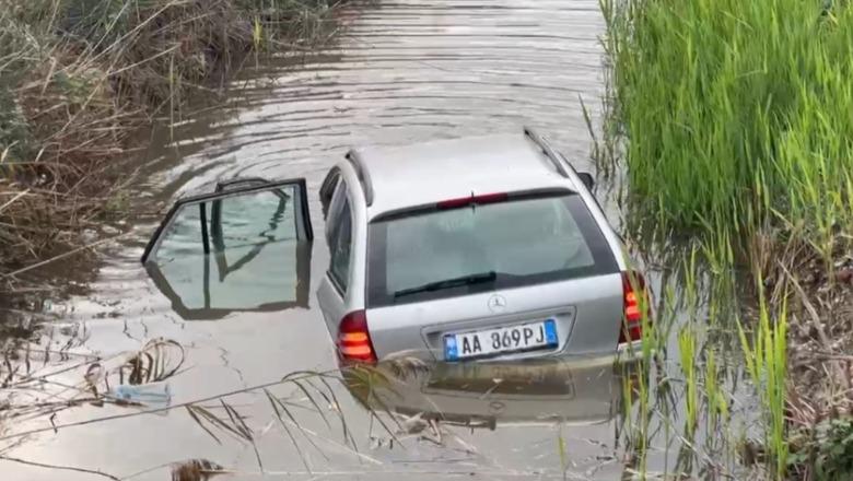 Lezhë  Aksident i dyfishtë në kryqëzimin e Treshit   Benzi  përfundon në kanal  VIDEO 