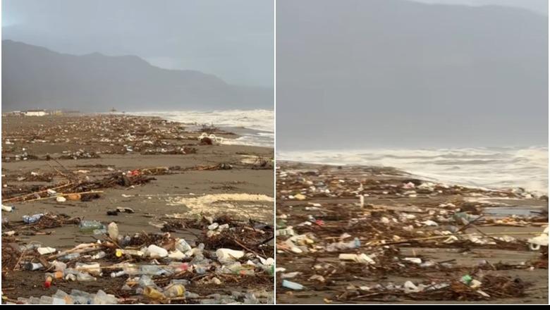 Vëzhgimi i Report Tv  Velipoja në ALARM mjedisor  Moti i keq kthen mbetjet plastike  mbulojnë bregdetin