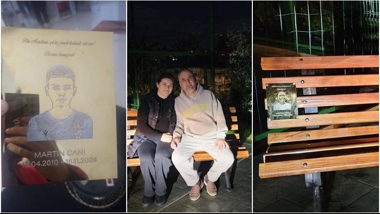 Stoli me pllakë përkujtimore për Martin Canin vendoset pranë fushës sportive