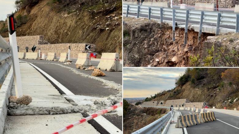 U ndërtua nga 'Gener 2', pëson shembje rruga e re panoramike Shëngjin-Velipojë! Qarkullimi në fshatin Rrjoll i rrezikshëm, vetem në 1 korsi