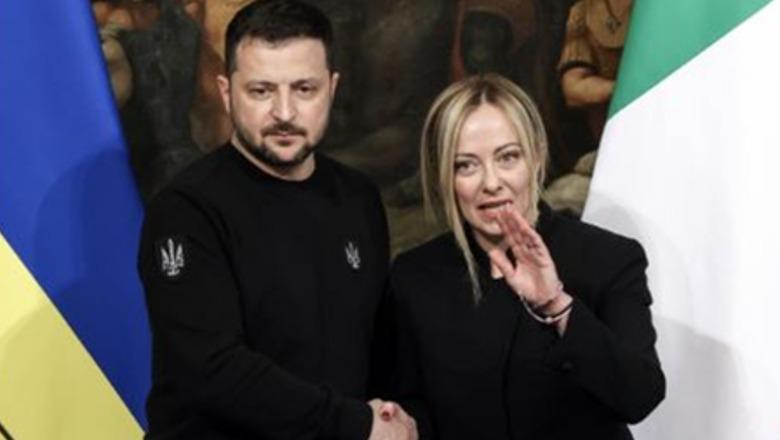 Meloni bisedë telefonike me Zelenskyn, presidenti i Ukrainës: Italia mbështet nevojën për siguri për të parandaluar luftëra të reja