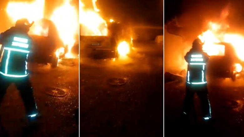 Dy makina në Shkodër përfshihen nga flakët, dyshohet i qëllimshëm (VIDEO)