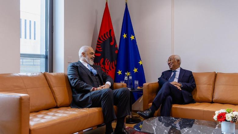 Samiti në Bruksel/ Kryeministri Rama pritet nga Presidenti i Këshillit të Europës, Antonio Costa