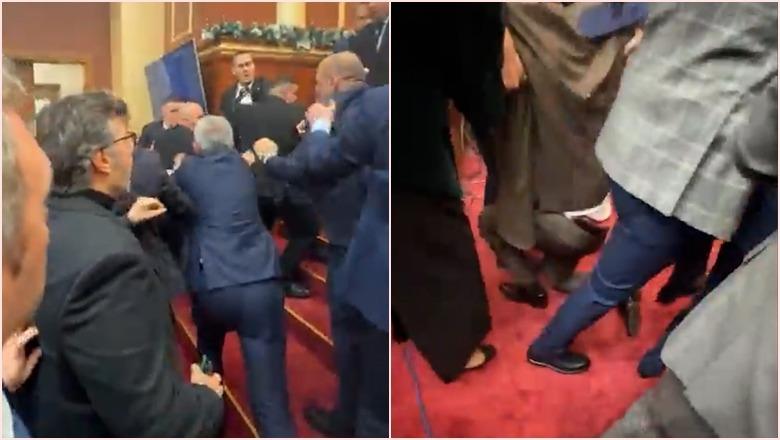 Demokratët vijojnë revoltën në Kuvend, Bledion Nallbati e të tjerë përplasen fizikisht me gardën