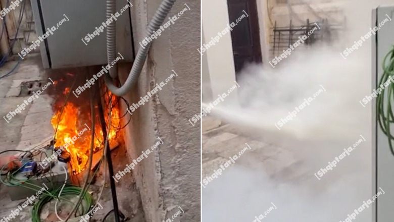 Zjarr edhe jashtë Kuvendit, fibrat e transmetimit të televizioneve përfshihen nga flakët (VIDEO)