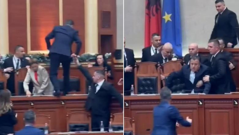 Flamur Noka “luftë” për të zaptuar karrigen e Peleshit, garda e bllokon! Ulet me dhunë tek vendi i Ballukut (VIDEO)