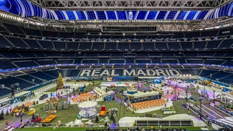 VIDEO/ 'Bernabeu' shndërrohet në park lojërash për festat e fundvitit