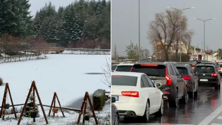 Moti i keq 'pushton' vendin, reshje shiu dhe dëbore në Shkodër e Pukë, Policia apelon për goma dimri! Trafik i rënduar në Kukës e Lezhë (VIDEO)