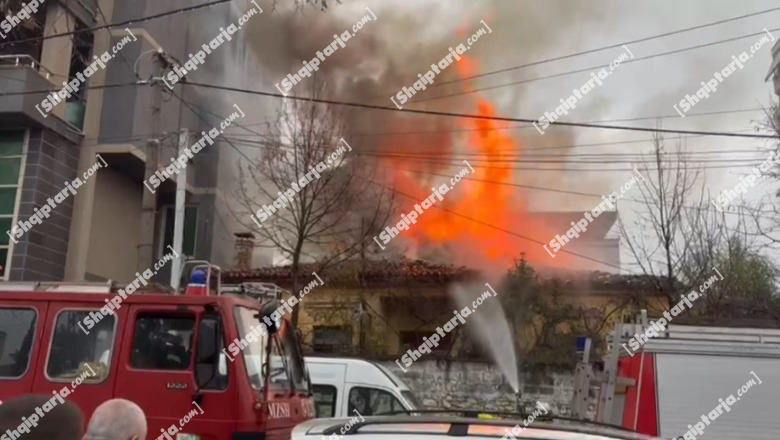 Banesa në Elbasan përfshihet nga flakët, zjarrfikësit në vendin e ngjarjes (VIDEO)