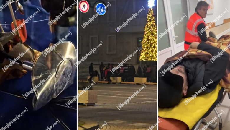 Protesta e Lapaj para kryeministrisë, Policia ndërhyrje sërish gjatë natës! Kreu i Shqipëria Bëhet dërgohet në spital, i ra bombola e gazit në kokë (VIDEO)