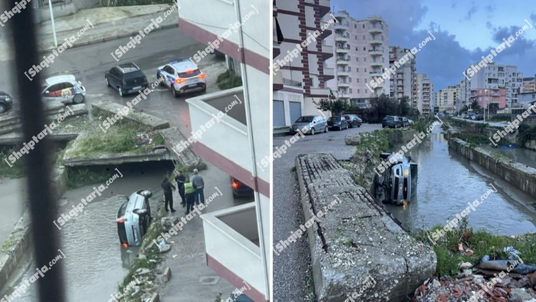 Vlora përfshihet nga moti i keq/ Automjeti bie në kanalin e Siavit, nuk ka persona të lënduar