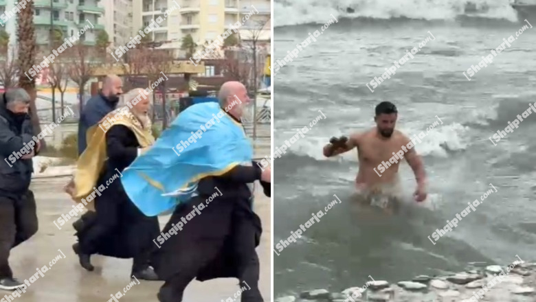 Epifania/ I riu sfidon detin e trazuar në Vlorë, futet në ujë dhe merr kryqin