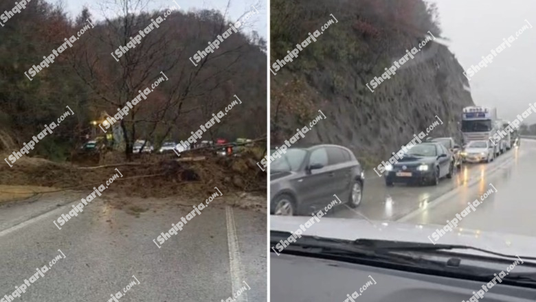 Moti i keq, bllokohet aksi Tepelenë-Gjirokastër/ Masivi shtufor bie në rrugë, radhë e gjatë automjetesh