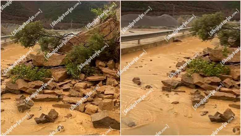 Moti i keq/ Masivi shkëmbor bllokon aksin rrugor Lezhë–Rubik