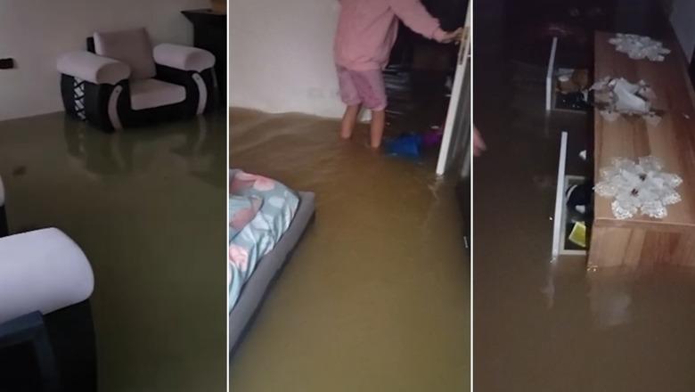 Durrësi në kaos nga moti i keq, uji vërshon nëpër banesa  (VIDEO)