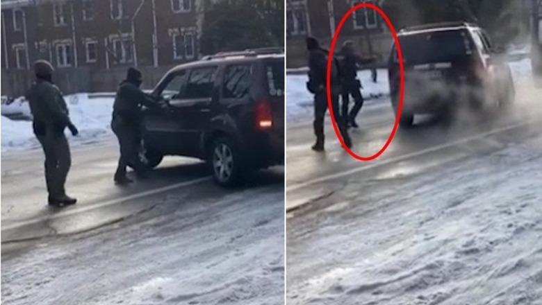MOMENTI kur agjenti qëllon me pistoletë emigranten në SHBA (VIDEO)