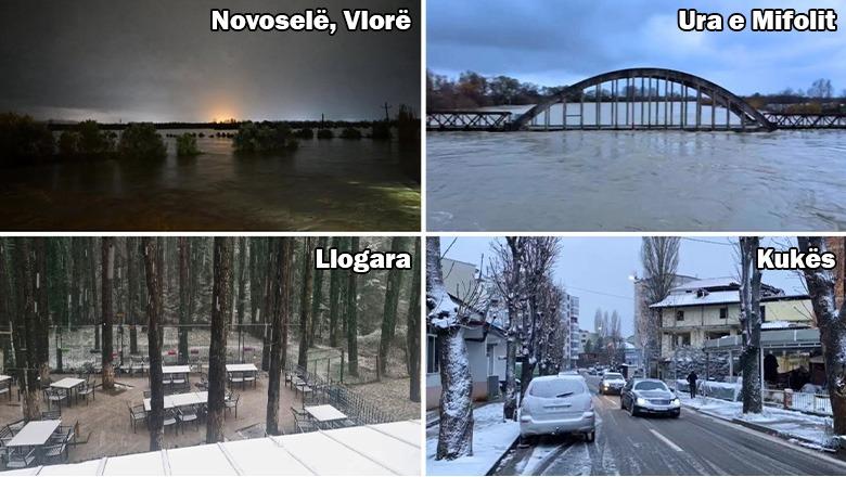 Moti i keq/ Vjosa doli nga shtrati, Novosela dhe Ferrasi i Fierit më të rrezikuarat! Në Durrës lumi Ishëm ‘rrethon’ banesat! Në veri reshje bore