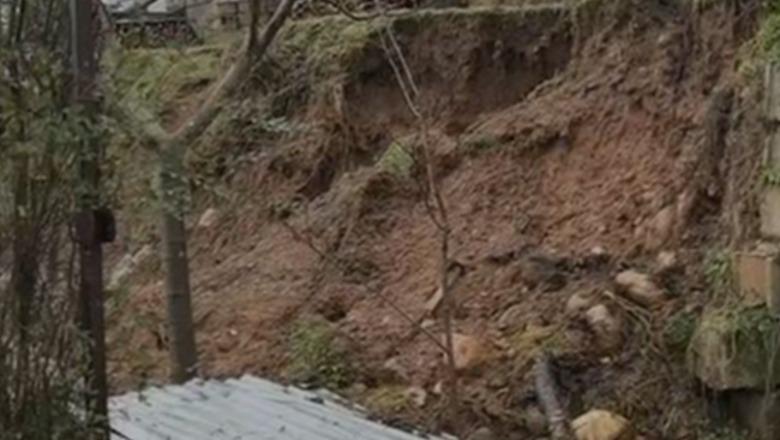 Rrëshqitje dherash në fshatin Çërravë të Pogradecit, rrezikohet banesa ku jetojnë dy familje