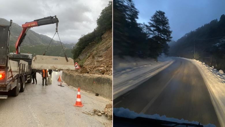 Reshje dëbore në Llogara, nuk ka probleme në qarkullim! Vendosen sinjalistikat në Qafën e Vishës, ka rrëshqitje dherash