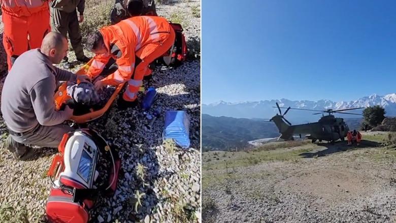 Fëmija u godit nga mushka në fshatin Bashaj! Me qepje në kokë, transportohet me helikopter drejt Tiranës (VIDEO)