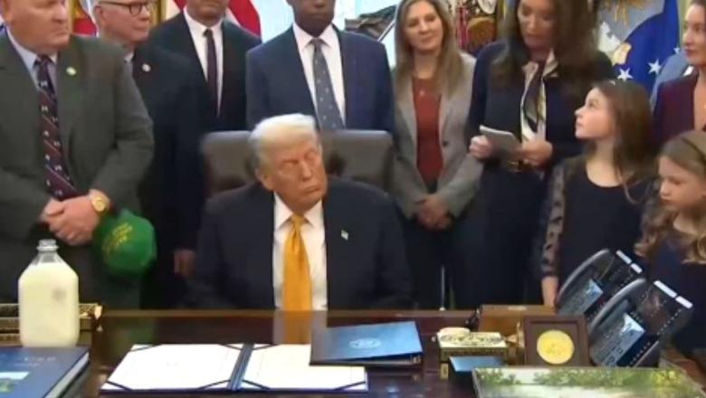 SHBA/ Trump e zë gjumi në Zyrën Ovale, reagimi i vogëlushes bëhet viral