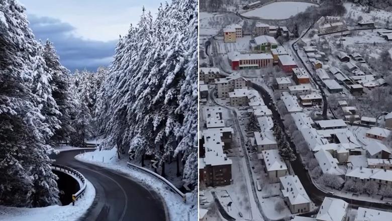 Si një kartolinë/ Puka  ‘vishet me të bardha’, dëbora zbardh qytetin