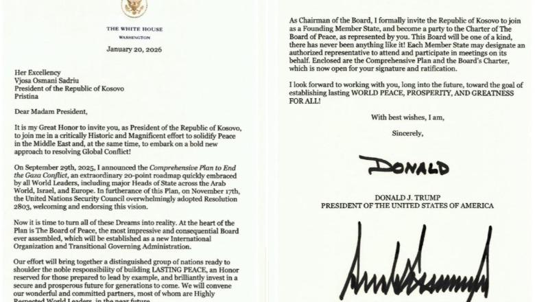 Trump fton Vjosa Osmanin të jetë pjesë e Bordit të Paqes:E nderuar nga ftesa personale e Presidentit Trump! Kosova qëndron si aleat i palëkundur i SHBA-së